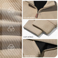 Arrivée Homme Twill Jacquard Ribbed demi-zip manches longues Plus Taille Sports Casual Sweatshir