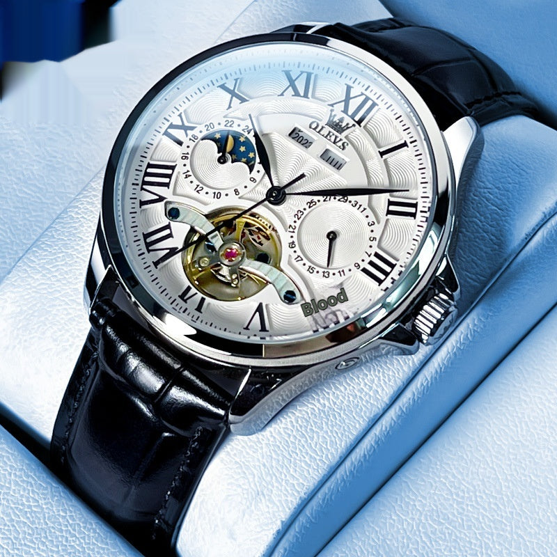 Automatic Mechanical Watch Business Simplicité Double Calendrier Montre Homme