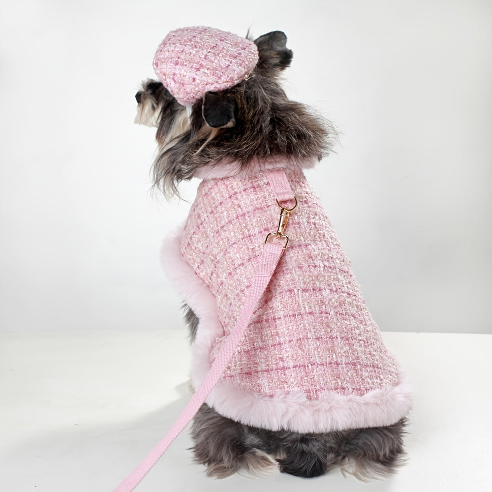 Coat et chapeau en peluche pour chiens petits et moyens