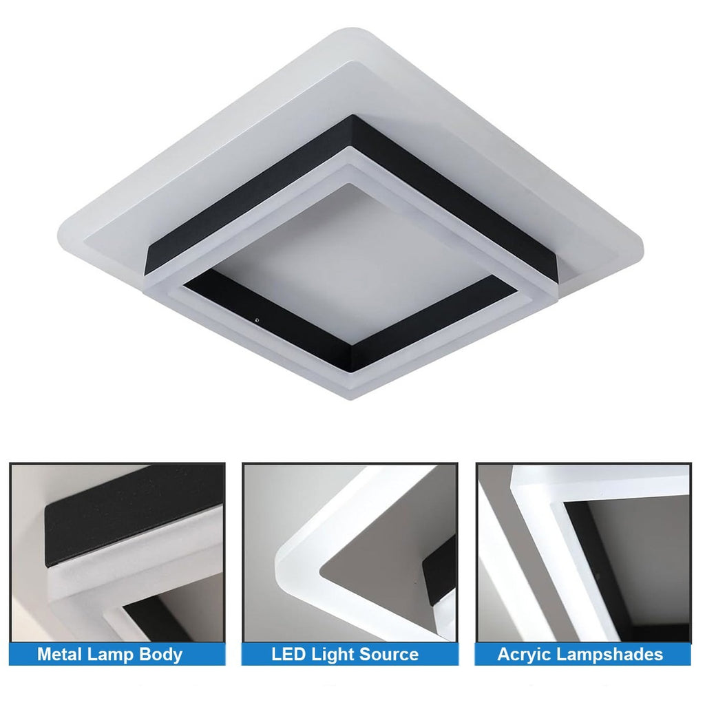 30W LED Modern Square Ceiling Light Cool White Chandelier for Living Room