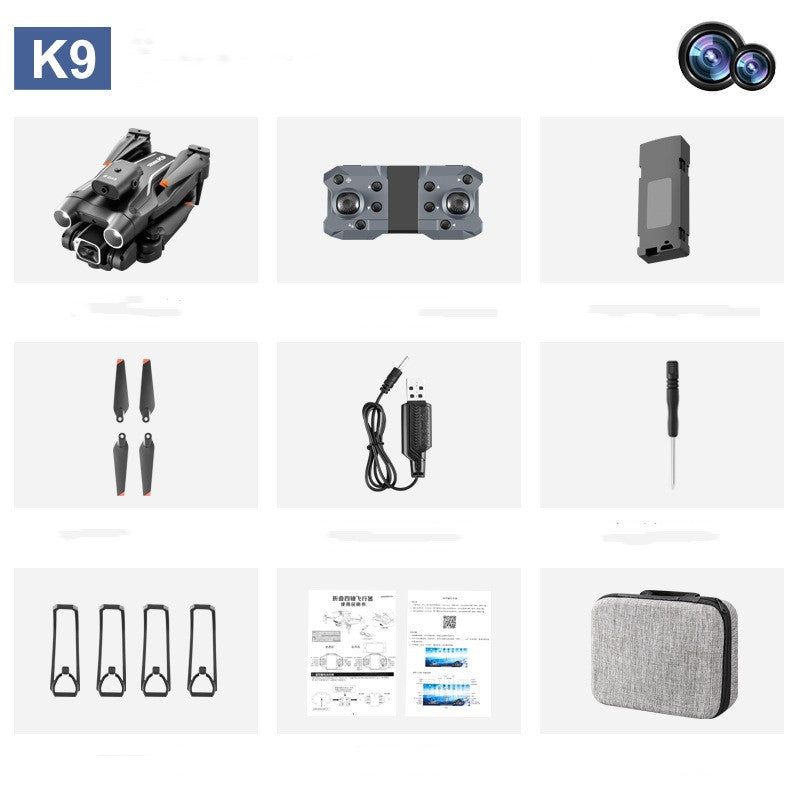 4K HD Photographie aérienne Avion pliant Double caméra Télécommande à quatre axes