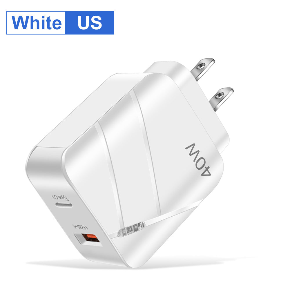 Chargeur de téléphone portable à recharge rapide 40W PD QC30