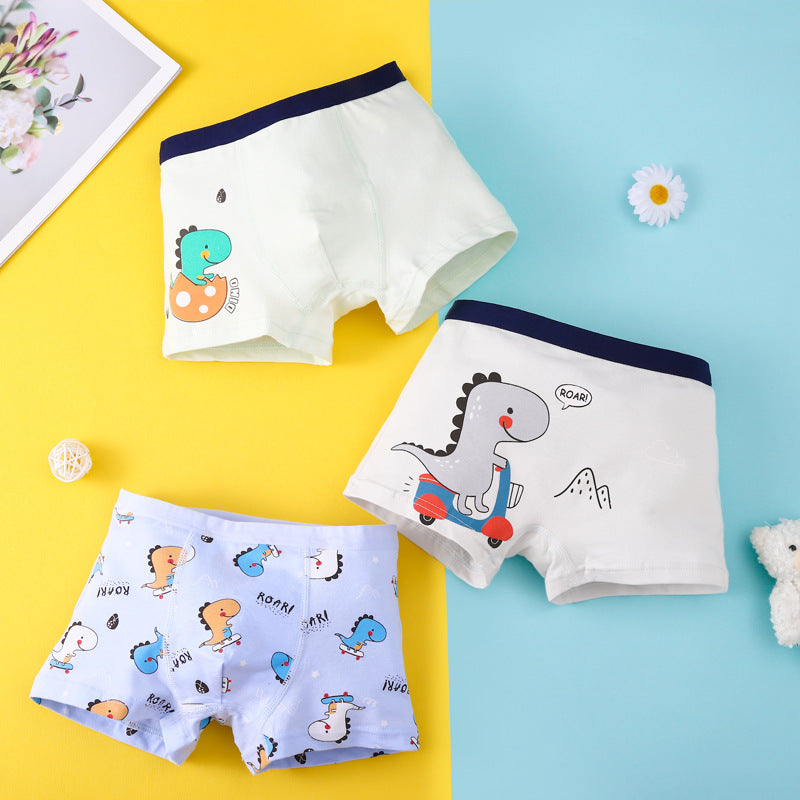 Sous-vêtements pour garçon respirant en coton simple cartoon