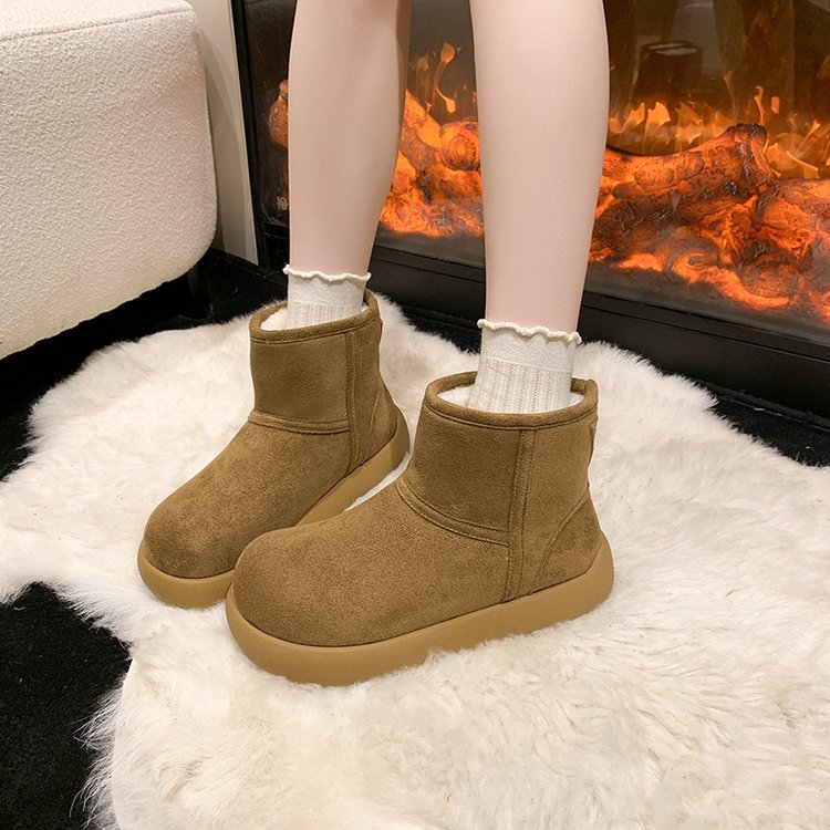 Soin épais, augmentation de la hauteur, et des bottes de neige épaisses en peluche, la mode rétro, chaud coton Boo