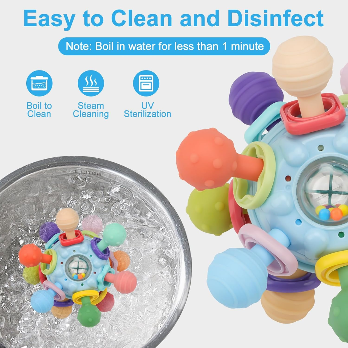 Jouets sensoriels de bébé Montessori pour jouets de dents de bébé pour bébés 0 3 6 9 12 18 mois