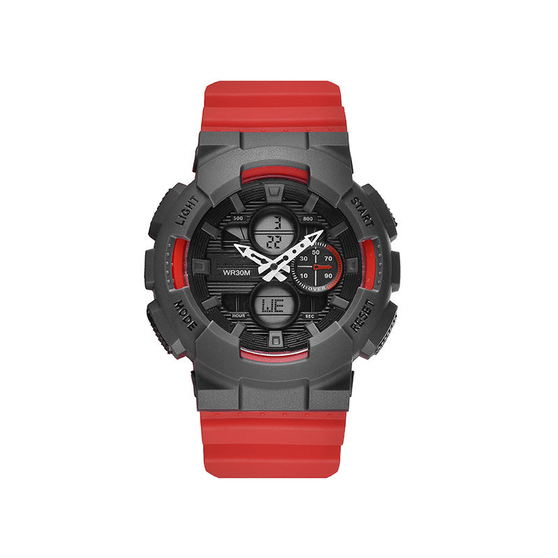Men's Waterproof synchrone Double Inserts Electronic Watch Fashion