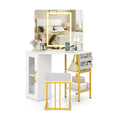 Coin Vanity Desk avec miroir et lumières Maquillage Table avec miroir triple