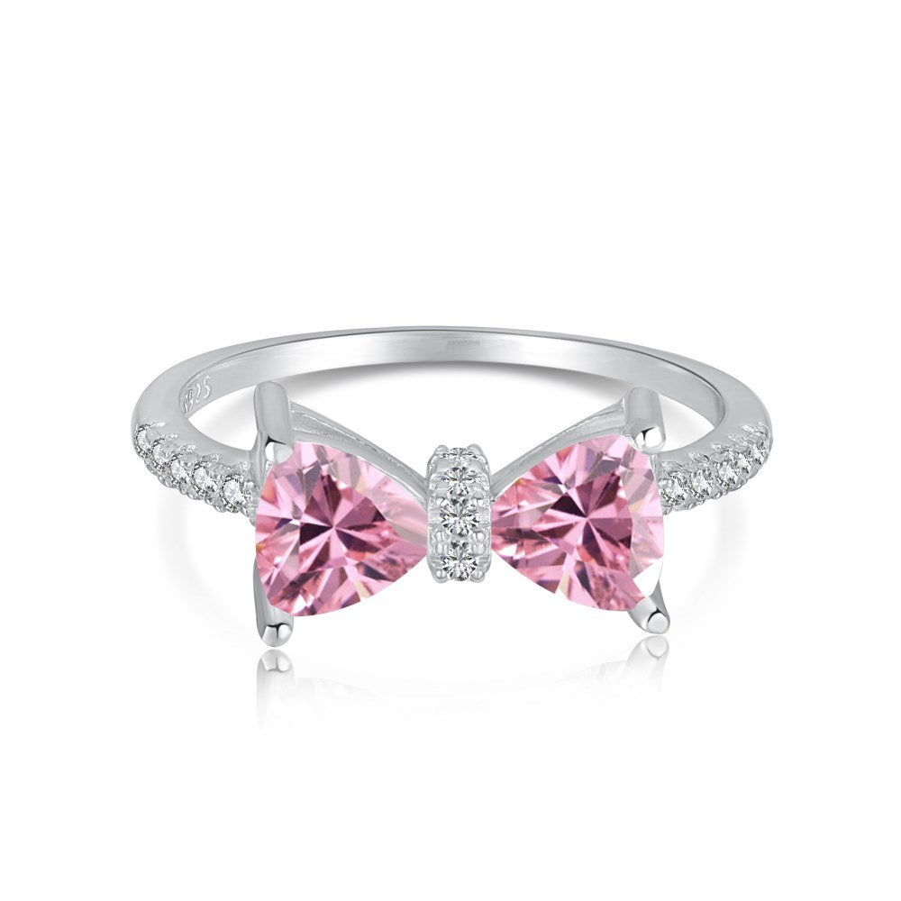 S925 Anneau femme en argent sterling Bow