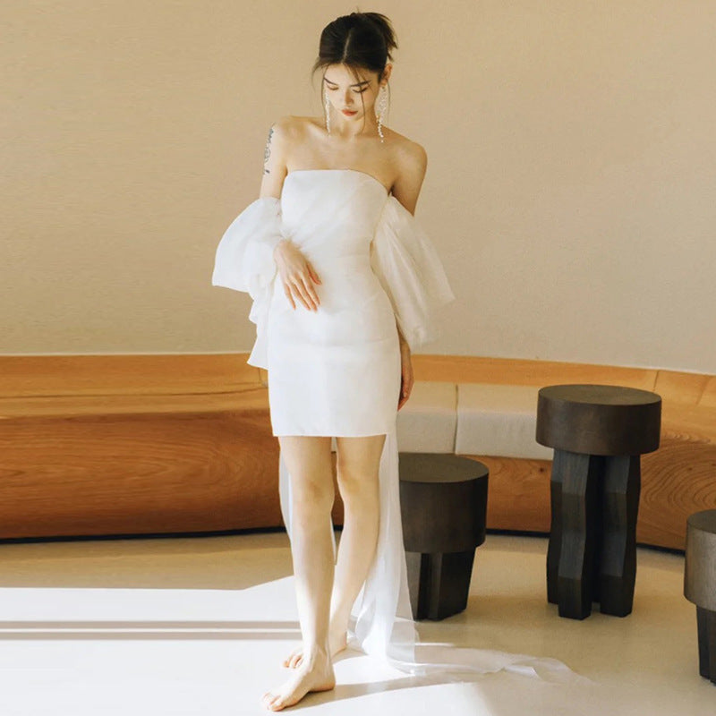 Petite robe de mariée légère courte super fée