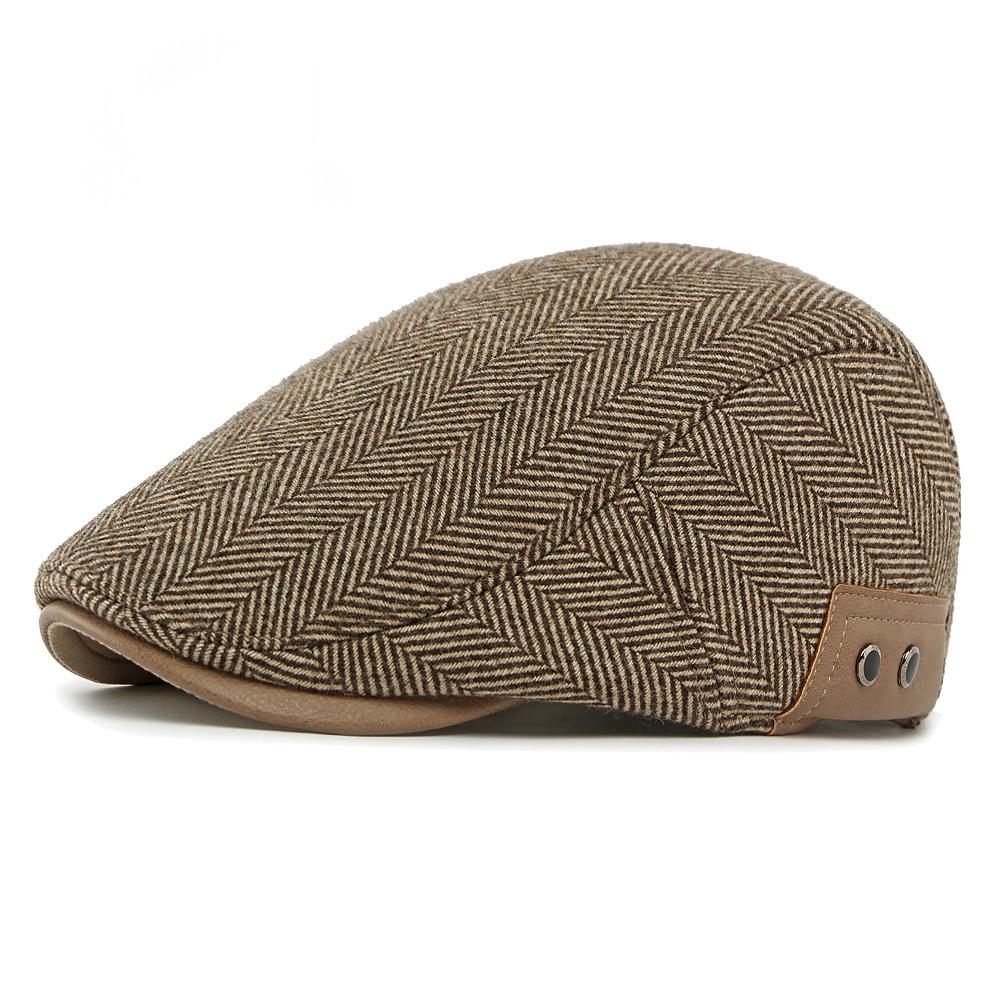 Ligné de velours d'hiver Protection de l'oreille chaude British-Style Vintage Beret