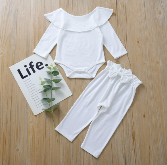 Pullover Européen et américain bébé Romper Pure Coton Pure Couleur Virgin Pajamas