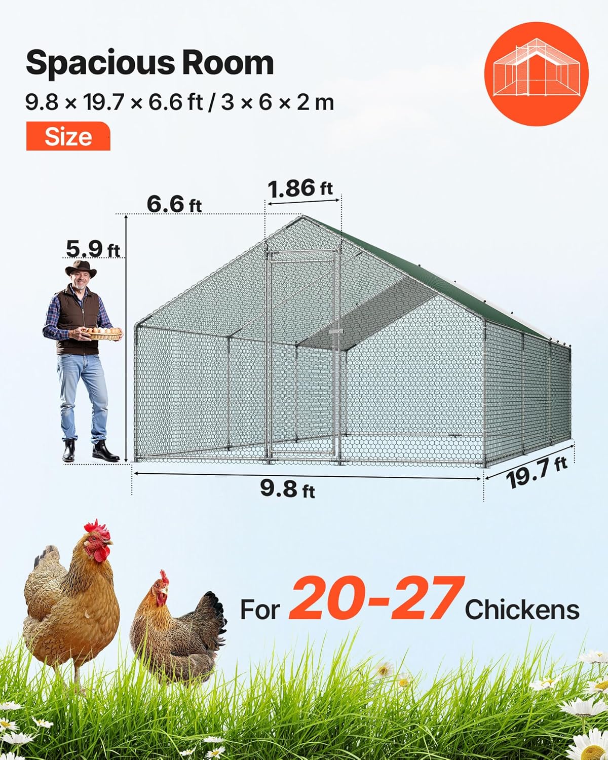 VEVOR Metal Chicken Coop