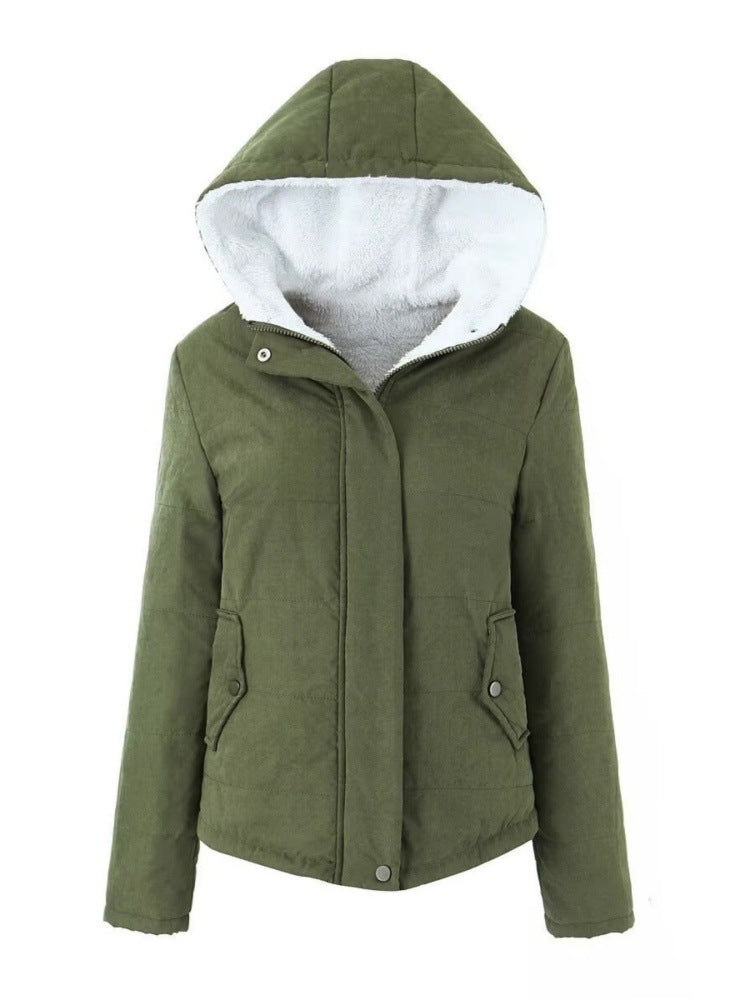 Manteau de coton à capuche à capuche à capuche plus taille