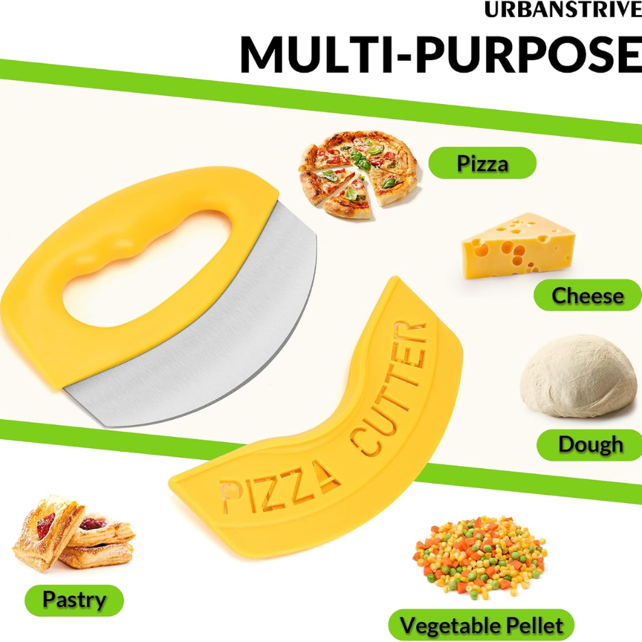 Rocker de cutter à pizza en acier inoxydable résistant avec couverture de protection - Super-Sharp P
