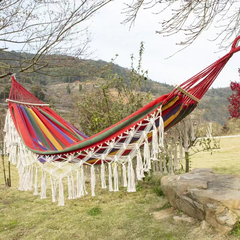 En plein air Bohème-Style Guesthouse Double Tassel Hammock