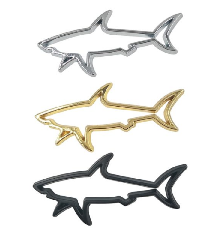Label décoratif en métal de requin creux personnalisé