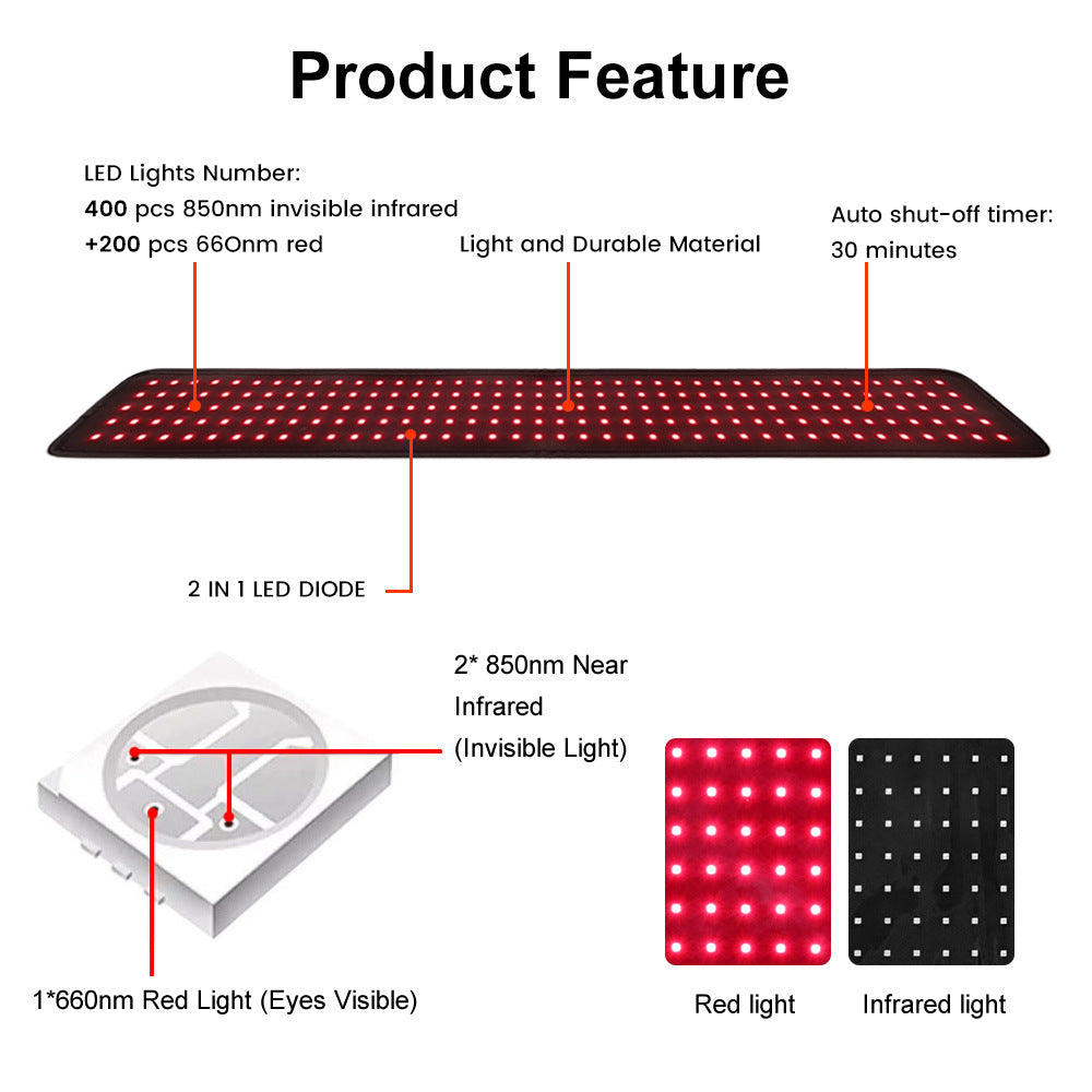 Red Light Ceinture Physiothérapie Instrument Infrared genou Pad jambe d'épaule