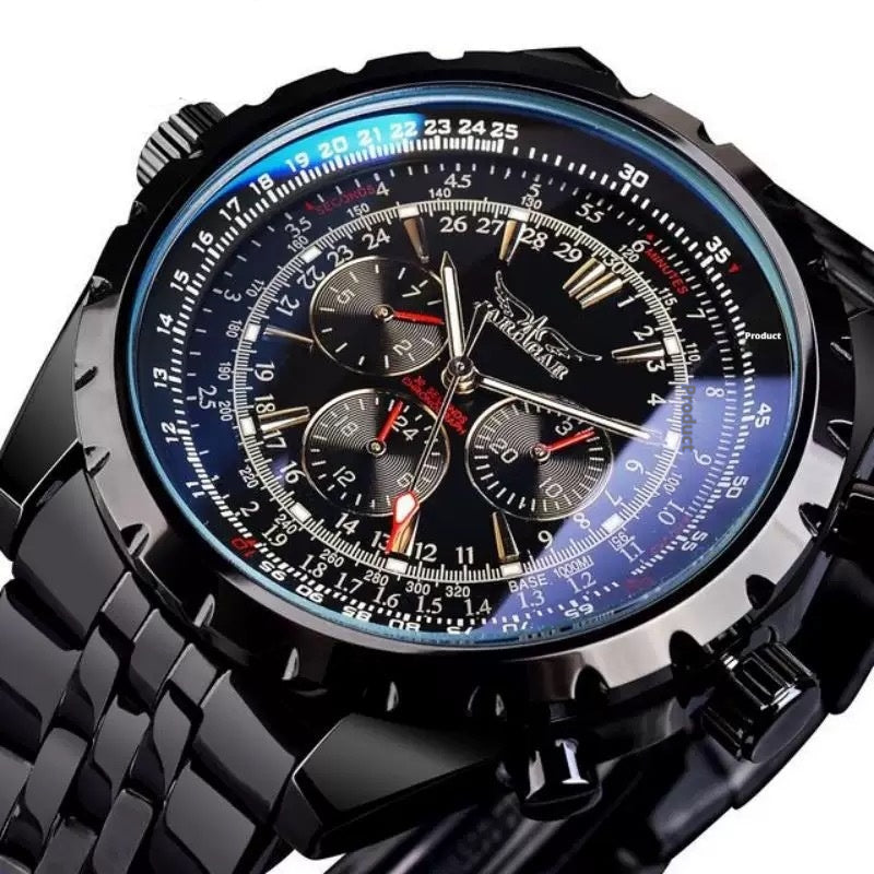 Casual Hollow Multi-fonction grand cadran montre mécanique