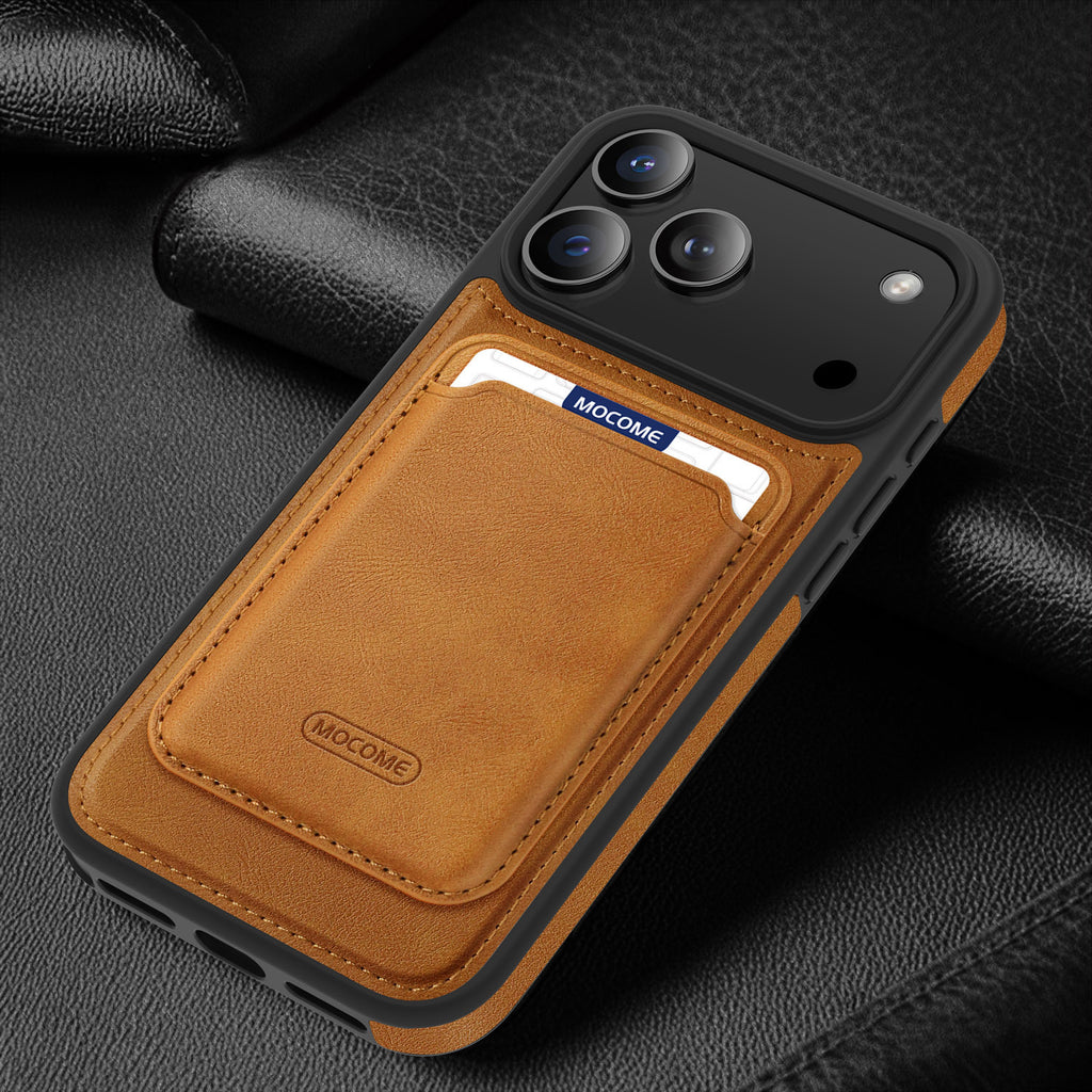 Magnetic Leather Card Holder compatible with 17 Pro Max