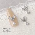 Argent Zircon Bow Nail Art Accessoires