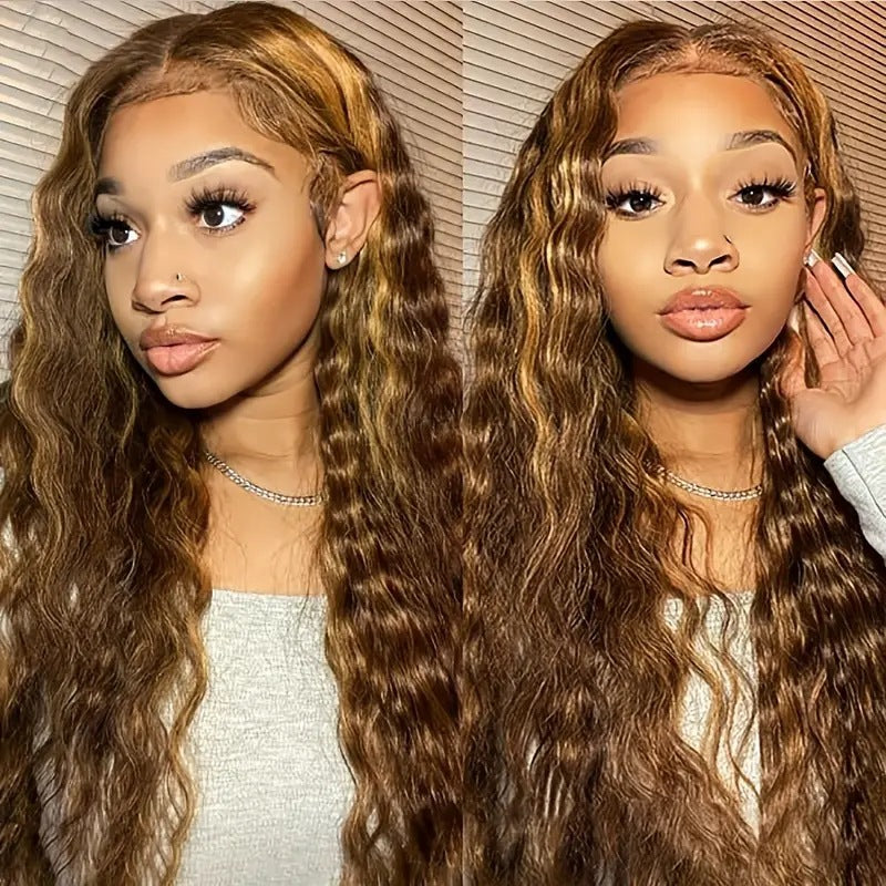 Perruque moyenne Petit volume mettre en évidence Gradient Long cheveux bouclés