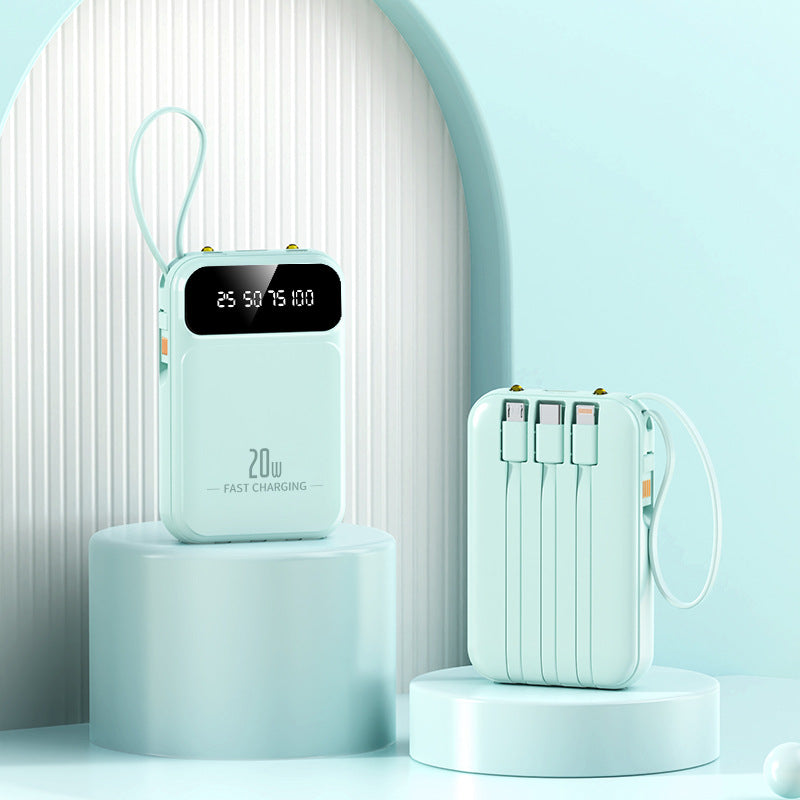 Compact et portable avec une banque d'alimentation de câble intégrée