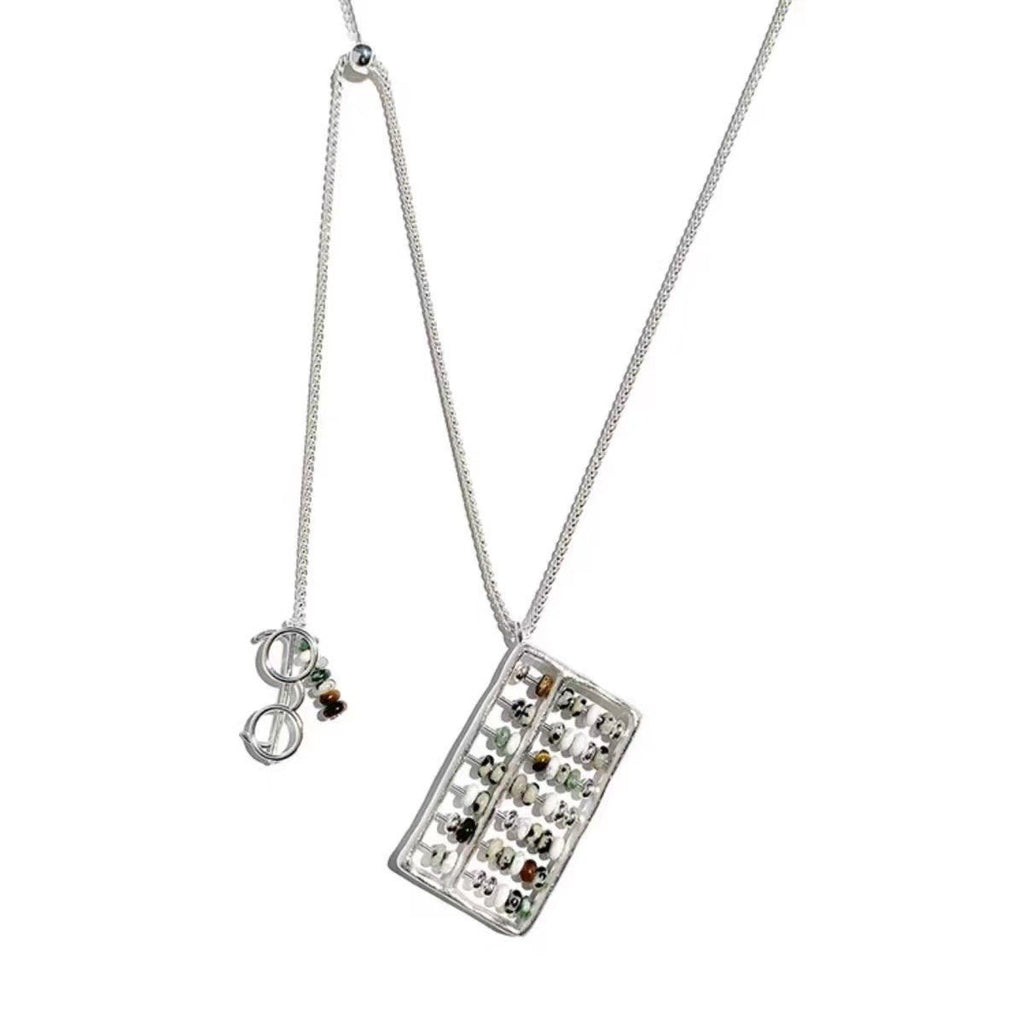 Collier pendentif style Vintage Abacus - Déclaration géométrique des femmes Choker Chain Fashion J