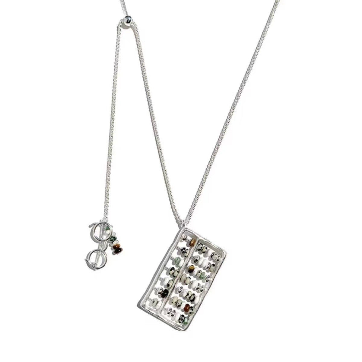 Collier pendentif style Vintage Abacus - Déclaration géométrique des femmes Choker Chain Fashion J