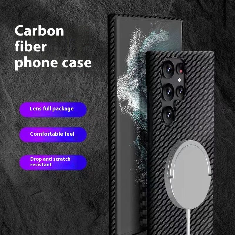 Boîtier de protection anti-goutte pour téléphone en fibre de carbone