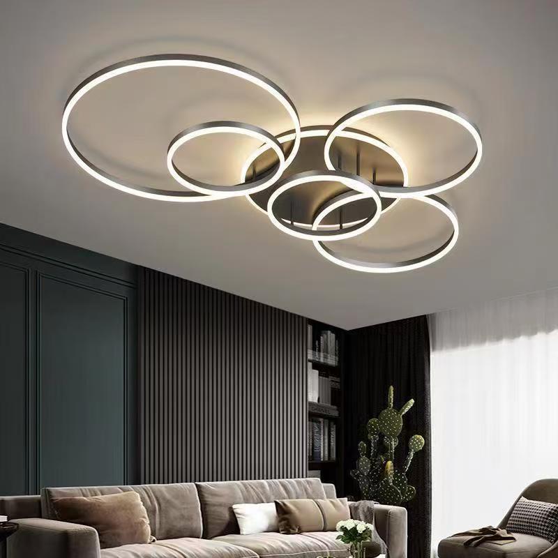 Lumière circulaire de plafond en aluminium doré nordique pour le salon