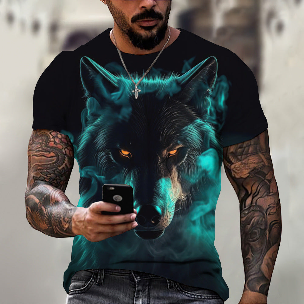 T-shirt homme imprimé d'été en 3D animal beast Lion