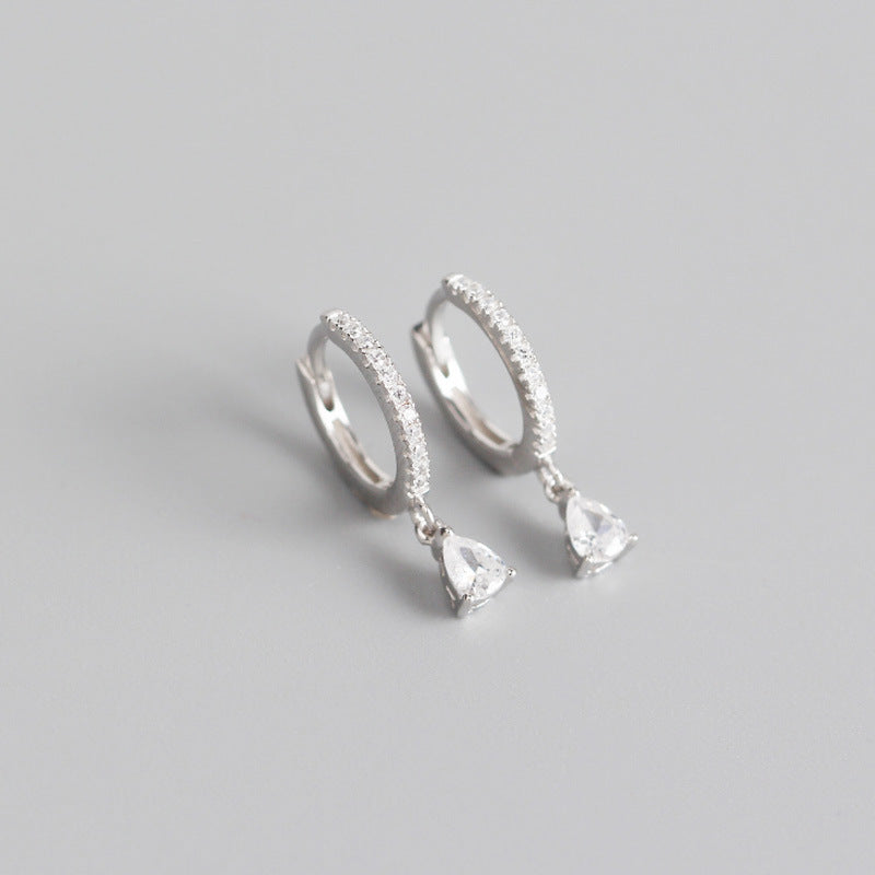 Bouton d'oreille à vent de style français et clou d'oreille argenté