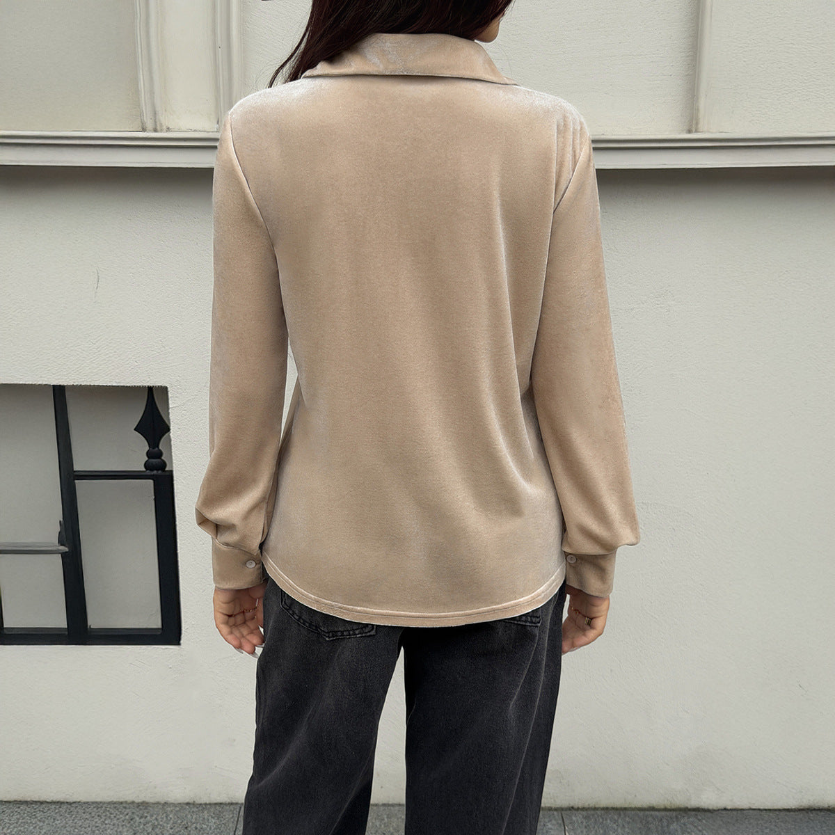 Blouse de poche à manches simples pour femmes