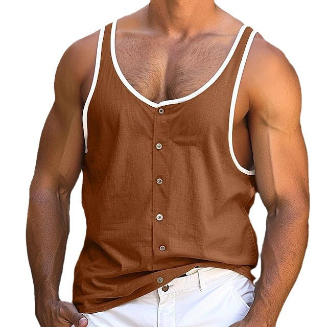 T-shirt homme Casual Color-Block Tank Top