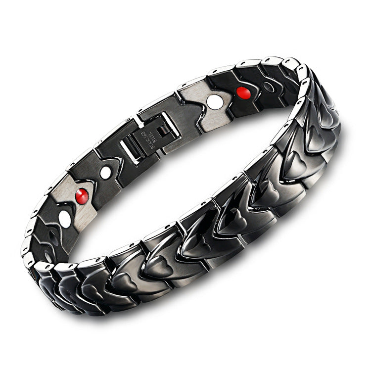Bracelet en acier titane magnétique en forme de coeur