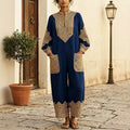 Robe de saut à manches longues en V-Neck imprimée pour femmes