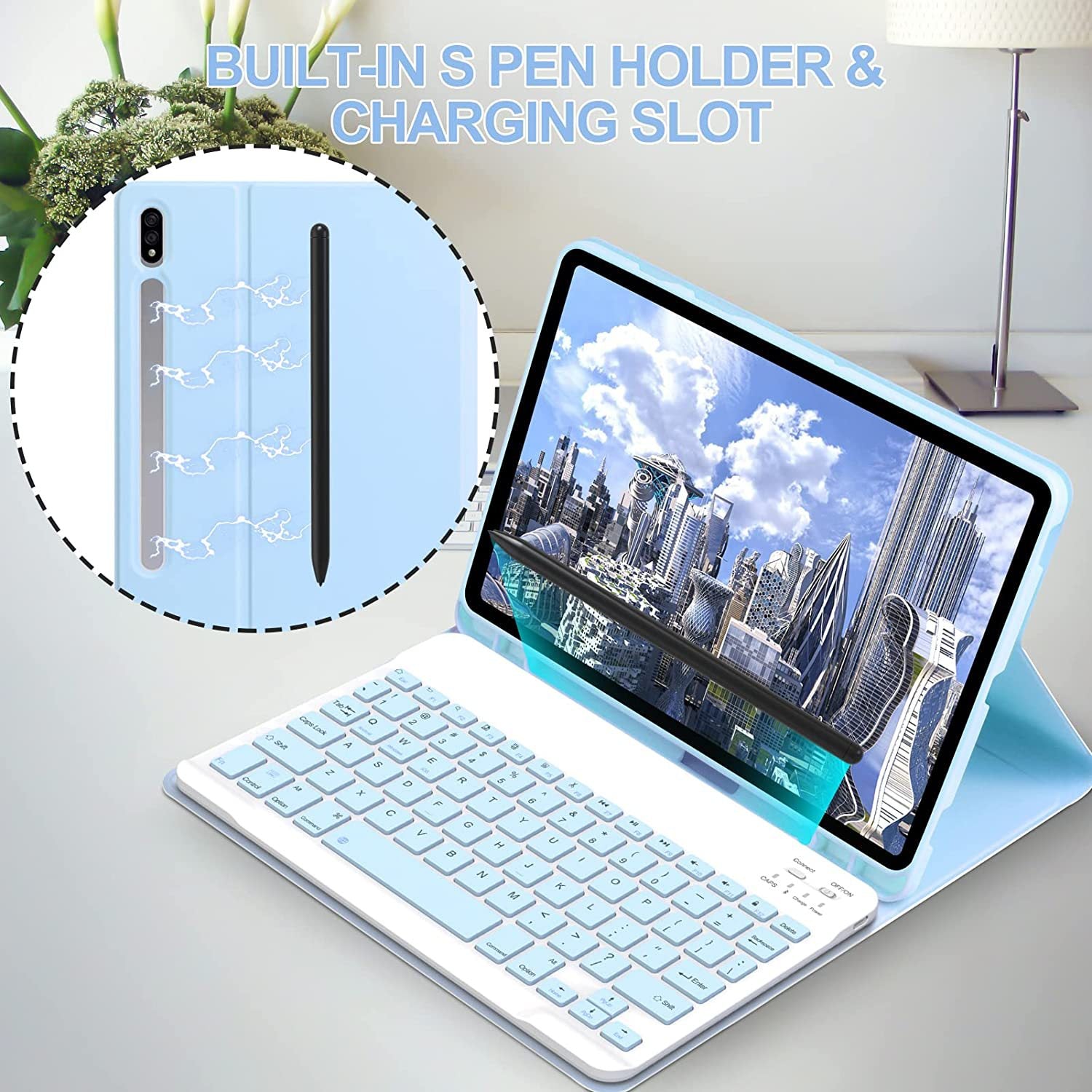 Housse de protection en cuir de cache-clavier Bluetooth
