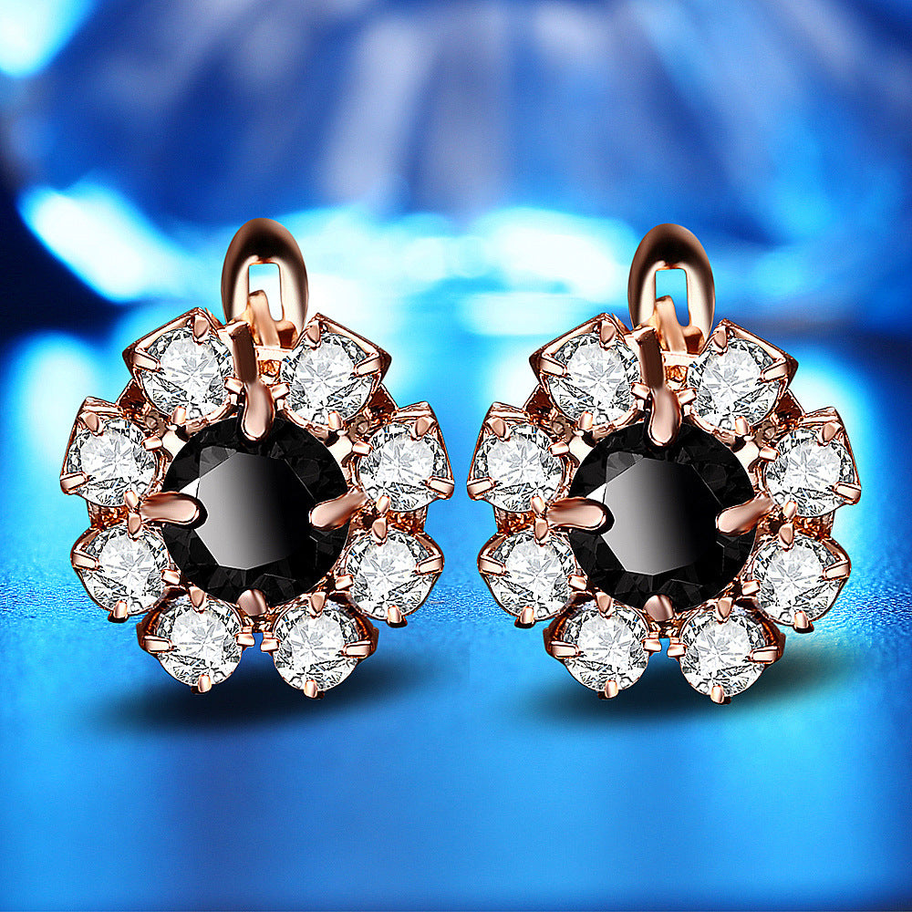 Boucles d'oreilles collier collier de fleur bracelet quatre-pièces ensemble