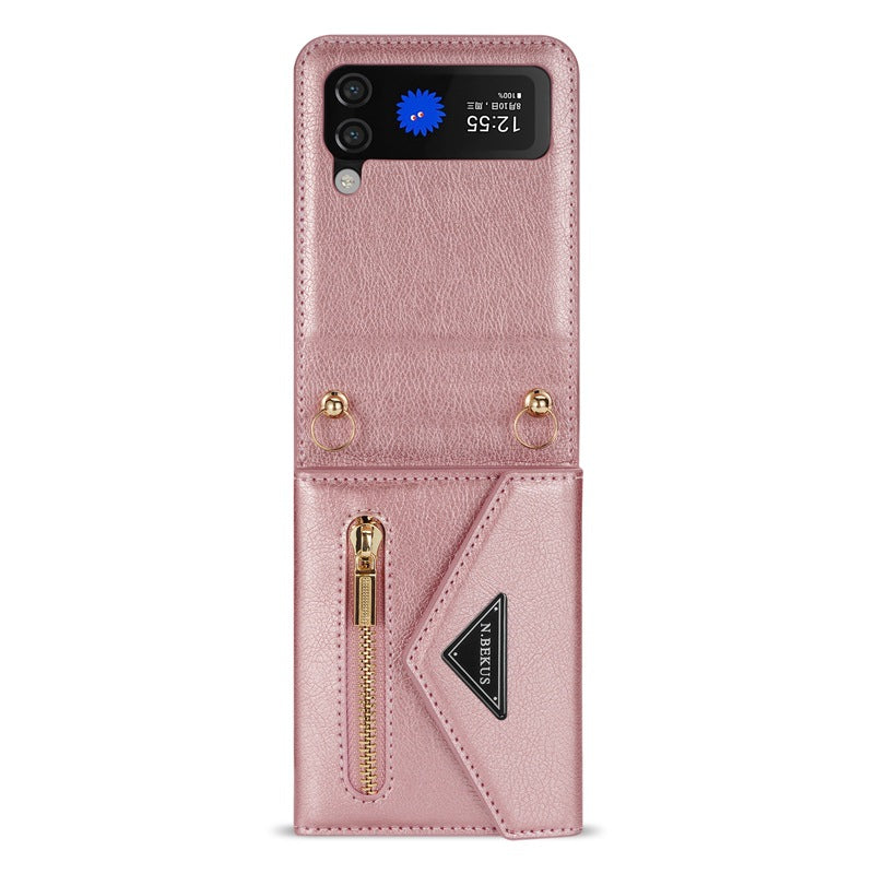 Porte carte zippée latérale Flip5 Étui de téléphone écran pliable Z Flip4 Étui de téléphone Flip4