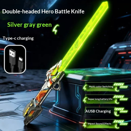 Double-lame Lightsaber Kids Toy Crescent Moon Saber Épée à laser télescopique à double tranchant