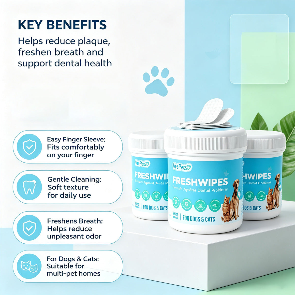 Essuie-doigts de nettoyage des yeux pour chats et chiens