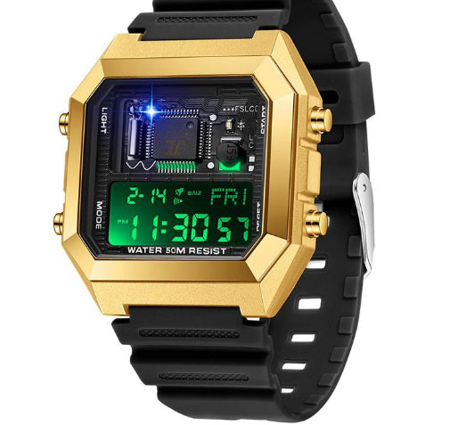 Fashion Square Waterproof Electronic Watch Multifonctionnel Student Sports Watch