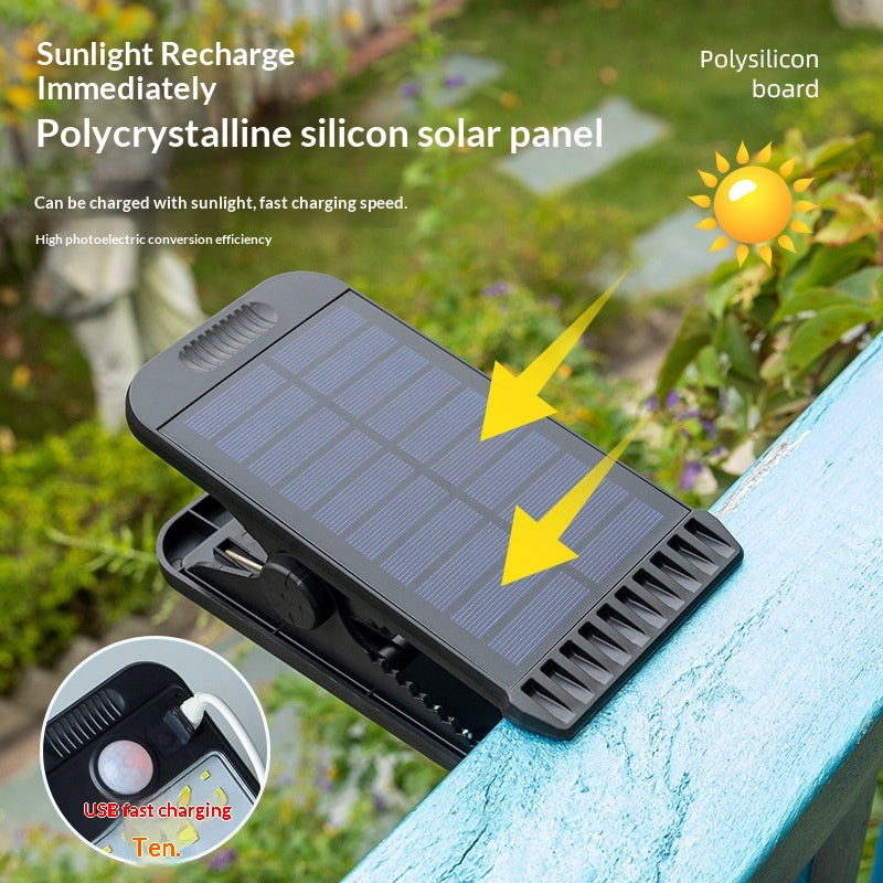 Portable extérieur Patio Human-Body-sensing Solar-Powered LED Wall Light