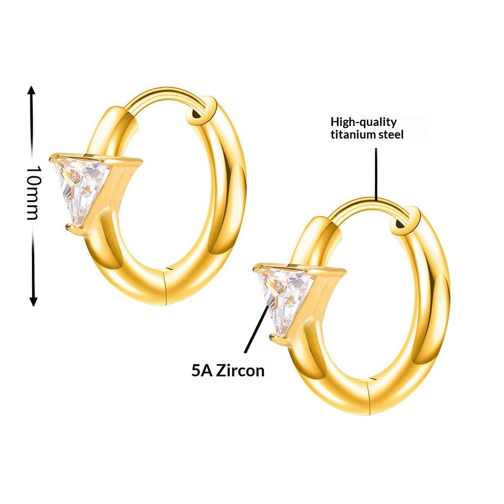 Boucles d'oreilles Zircon en acier de titane pour femmes