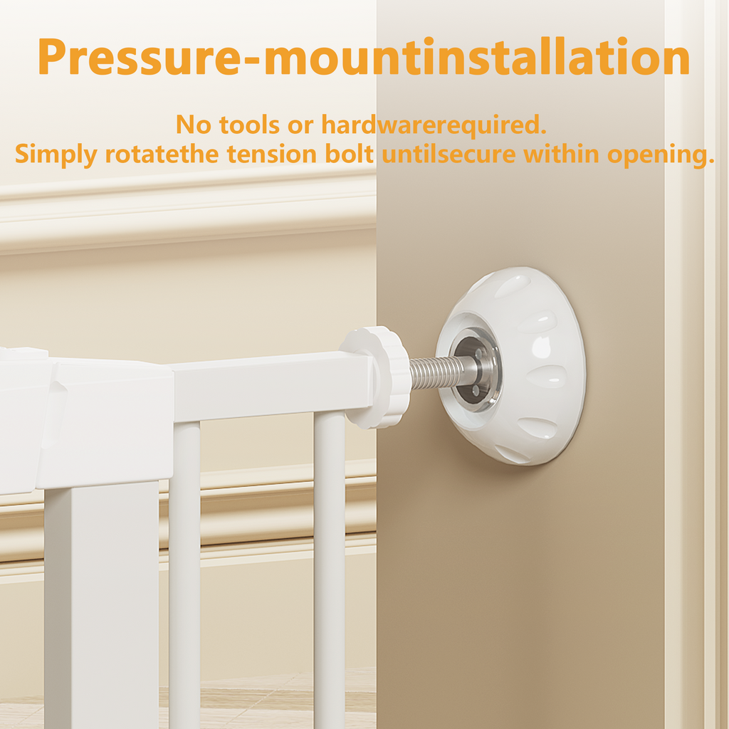 29,5-45,3" Wide Baby Gate avec protecteur mural pour escaliers