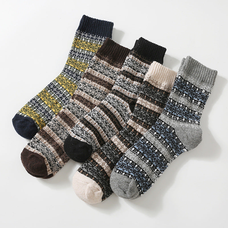 Chaussettes en laine carrée rétro