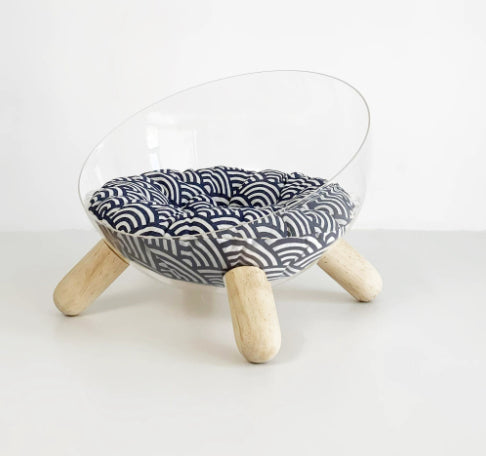 Moonlight Cat Bed Transparent Space Capsule Maison Grande Taille Épaisseur Chaud Mat Canapé