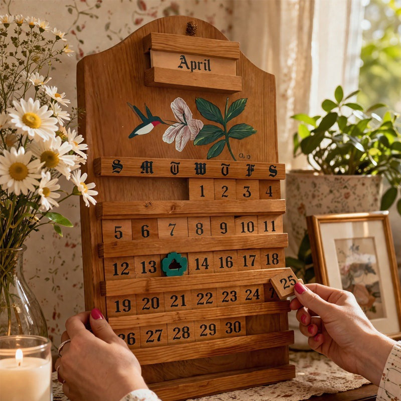 Décoration calendrier mural en bois de vacances