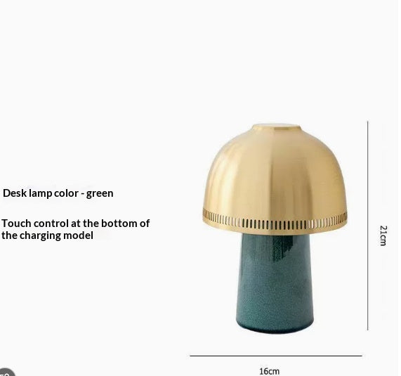 Chambre à coucher Céramique Champignon Style Mid Century Décor Portable Lampe de table rechargeable