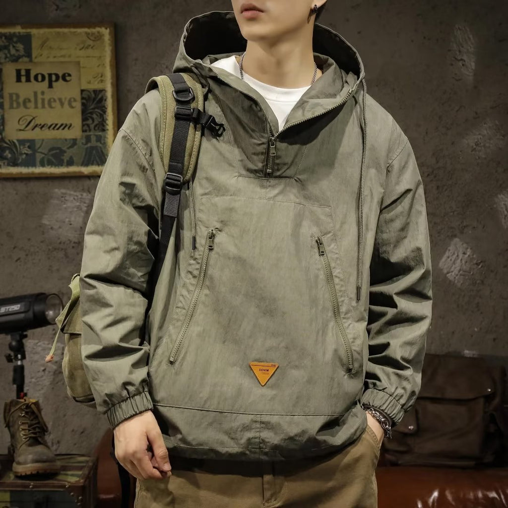 Hommes Vêtements de travail Veste de brise-vent à capuchon